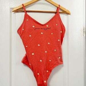 Red Floral Bodysuit